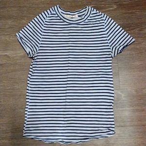 We The Free Womens Night Sky Blue Striped Short Sleeve T-Shirt Top S